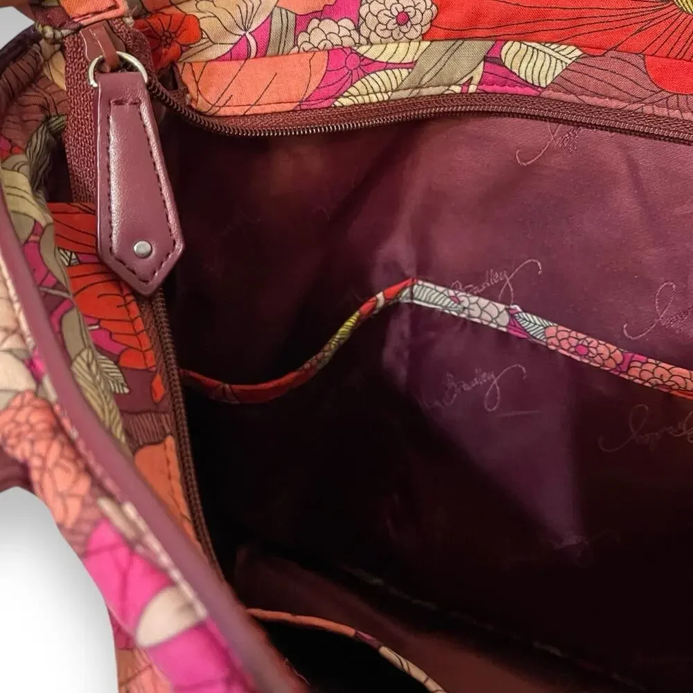 Vera Bradley Red/Pink Bohemian Blooms Purse Tote Bag Women's Multicolor Floral